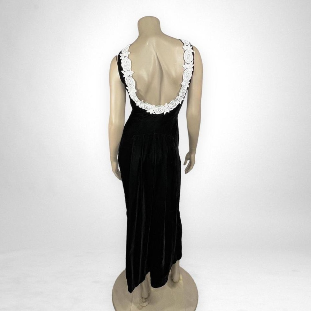 Vintage SCOTT MCLINTOCK‎ Velvet Sleeveless Black Maxi Dress 4 - Picture 4 of 8